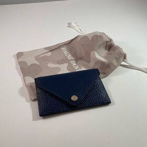 Dagne Dover x The Zoe Report Navy Blue Leather Card Case